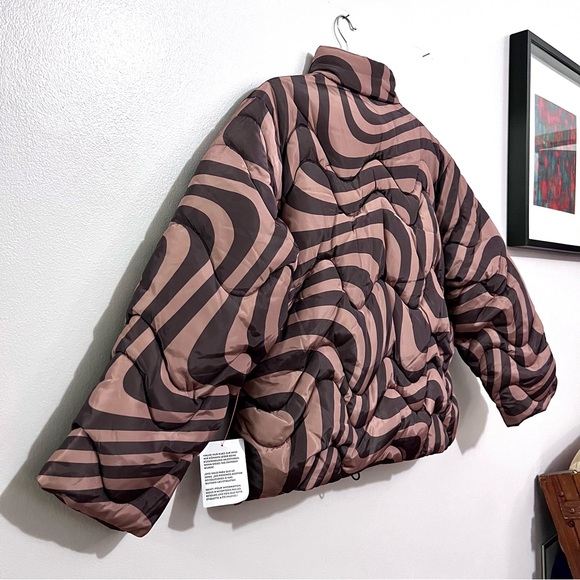 NWT ASOS Design Chocolate Swirl Quilted Limited Edition Padded Puffer Jacket - Picture 15 of 16